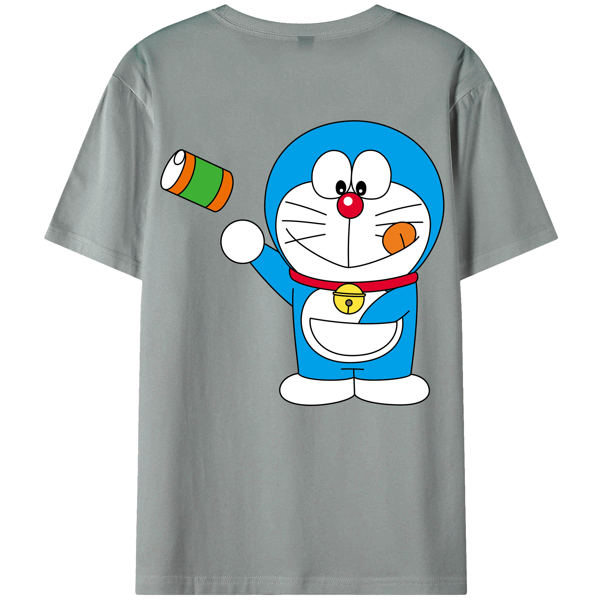 （画像用） ドラえもん Doraemon 綿100％ メンズ半袖Tシャツ（バックプリント） 通気性